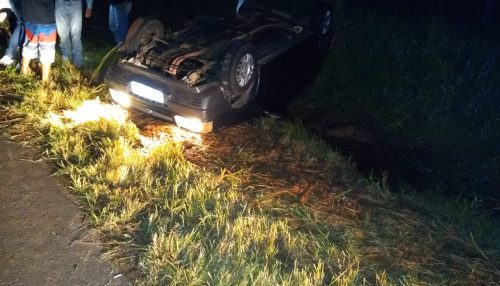 Capotamento em vicinal de Lucélia resulta em duas vitimas na madrugada