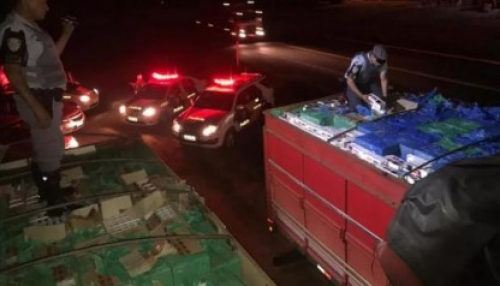 Polícia apreende cerca de 1 milhão de maços de cigarros contrabandeados em Santópolis do Aguapeí