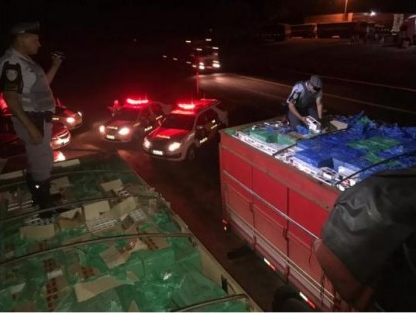Polícia apreende cerca de 1 milhão de maços de cigarros contrabandeados em Santópolis do Aguapeí