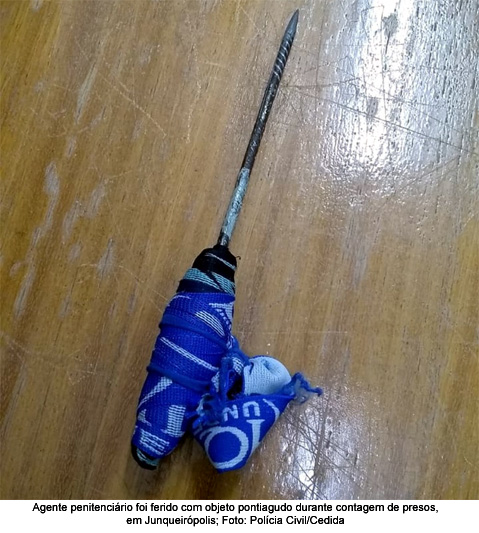 Agente penitenciário é ferido com estilete improvisado durante contagem de presos, em Junqueirópolis