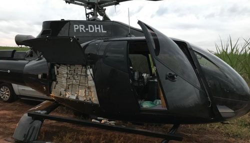 PF apreende em canavial de Prudente helicóptero com quase 500 kg de cocaína