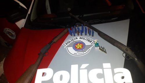 Duas armas e munições são tiradas de circulação e dois homens são presos pela Polícia militar em Adamantina