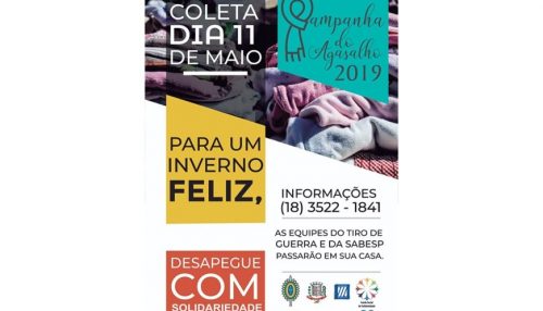 Campanha do Agasalho 2019 de Adamantina realiza coleta sábado (11)