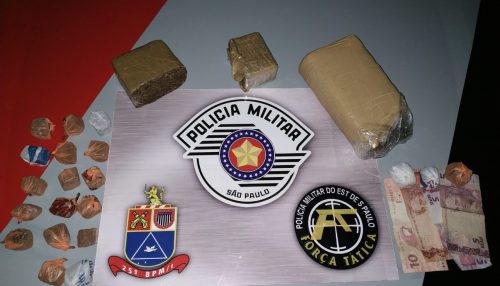 Força Tática da Polícia Militar apreende mais de 1 kg de maconha e leva mais um traficante para a prisão