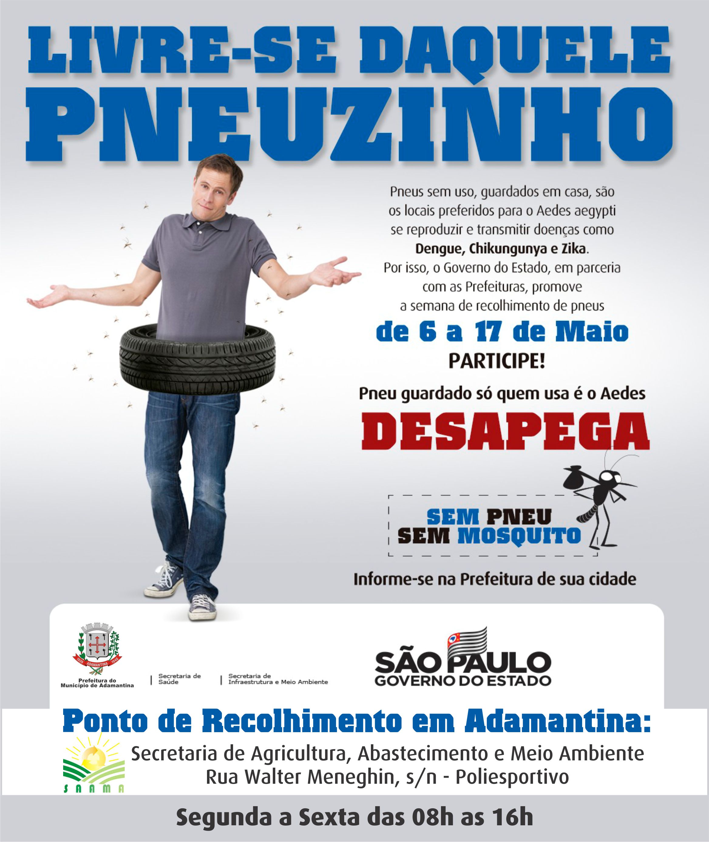 SAAMA promove campanha para recolhimento de pneus velhos em Adamantina