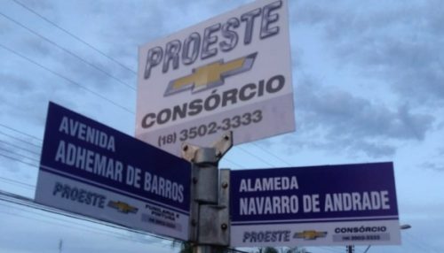 Proeste Chevrolet de adamantina contribui para identificação de ruas da cidade