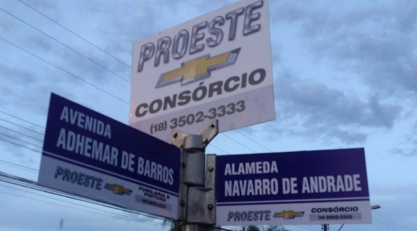 Proeste Chevrolet de adamantina contribui para identificação de ruas da cidade