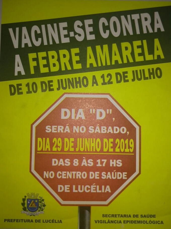 Secretaria de Saúde de Adamantina realiza dia D para atualização do esquema vacinal da Vacina Febre Amarela