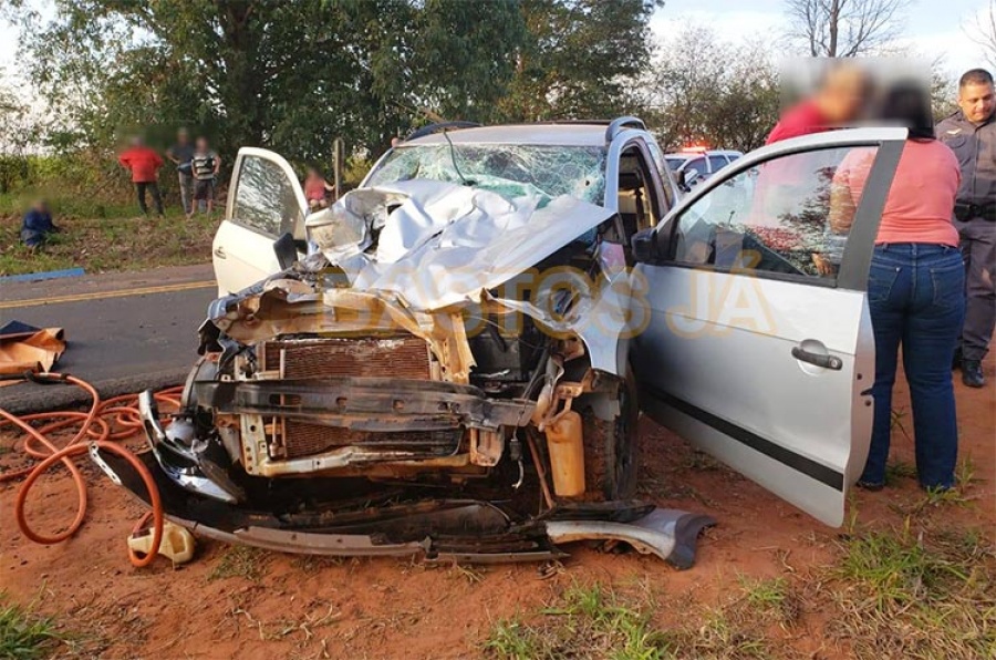 Motorista fica ferido em colisão ocorrida em vicinal que liga Tupã ao distrito de Juliania