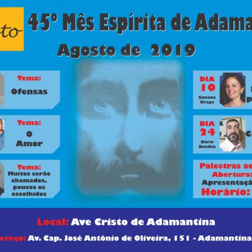 Centro Espírita Ave Cristo de adamantina comemora o 45° Mês Espírita