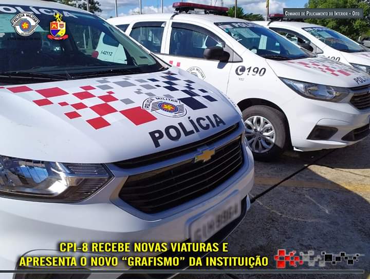 Comando de Policiamento do Interior - oito (CPI-8), recebe novas viaturas e apresenta o novo grafismo estabelecido para veículos da instituição