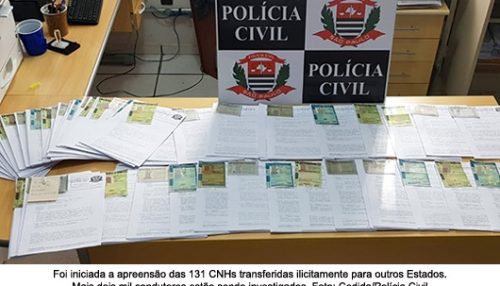 Polícia Civil inicia apreensão de CNHs transferidas ilicitamente para outros estados