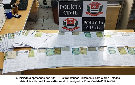 Polícia Civil inicia apreensão de CNHs transferidas ilicitamente para outros estados