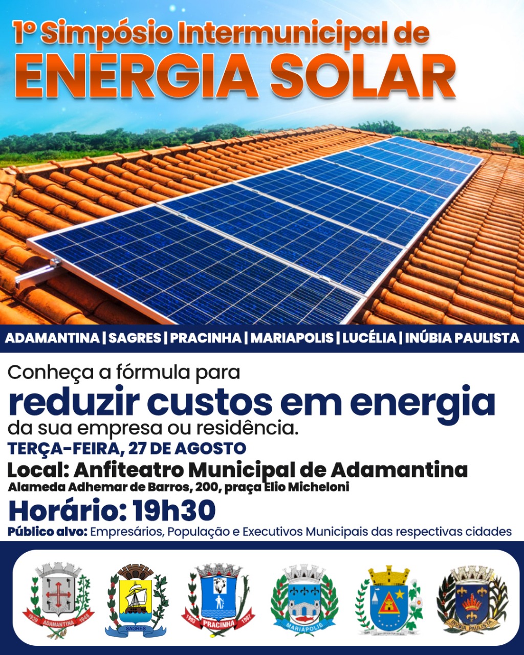 Primeiro Simpósio Intermunicipal de Energia Solar será realizado em Adamantina