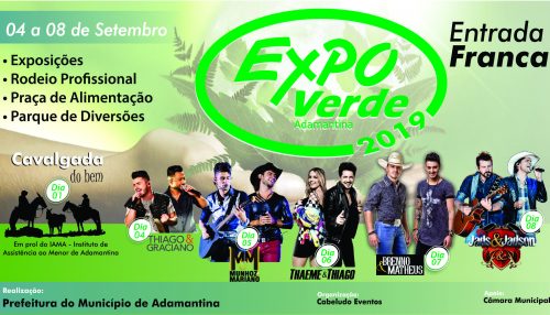Comissão Organizadora divulga shows da ExpoVerde 2019 em Adamantina