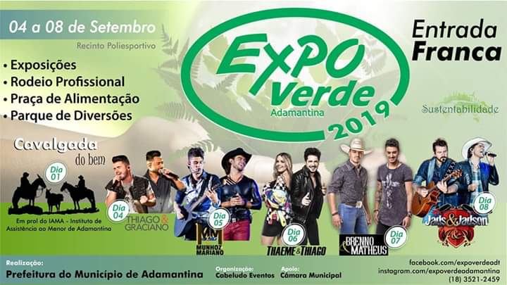 Entidades de Adamantina oferecerão durante a ExpoVerde 2019 cardápio diferenciado