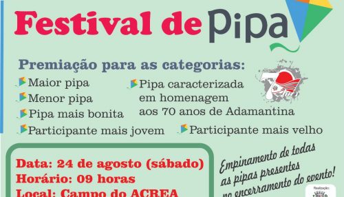 Prefeitura de Adamantina realiza Festival de Pipas em comemoração aos 70 anos da cidade