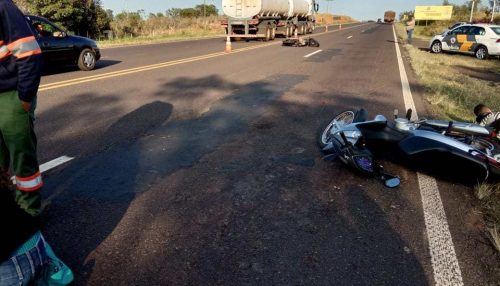 Moto e Biz se chocam próximo à balança do DER, na SP 294, em Dracena