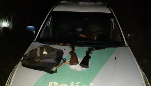 Espingardas e cartuchos são apreendidos no Parque Estadual Morro do Diabo