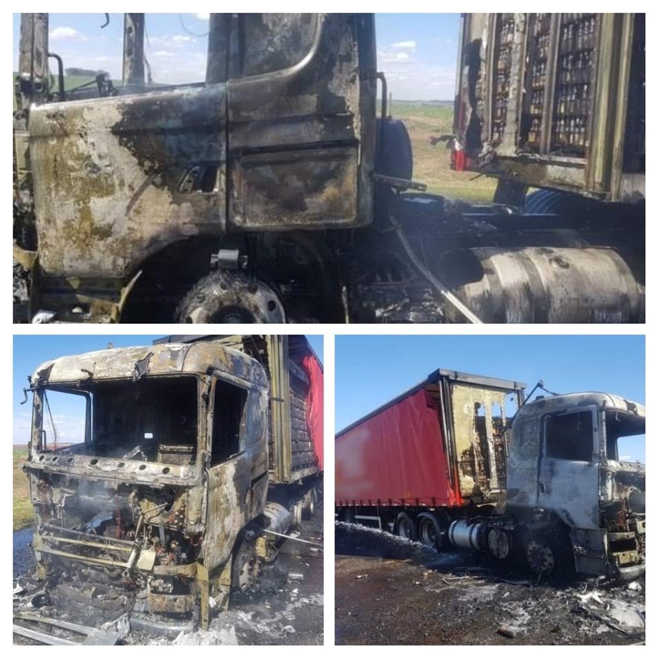 Caminhão de cerveja pega fogo em rodovia de Paraguaçu Paulista