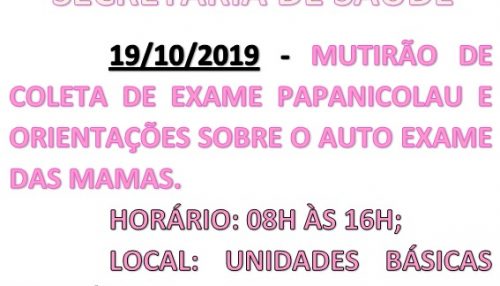 Secretaria de Saúde de Adamantina promove mutirão de coleta para exames Papanicolau e autoexame das mamas