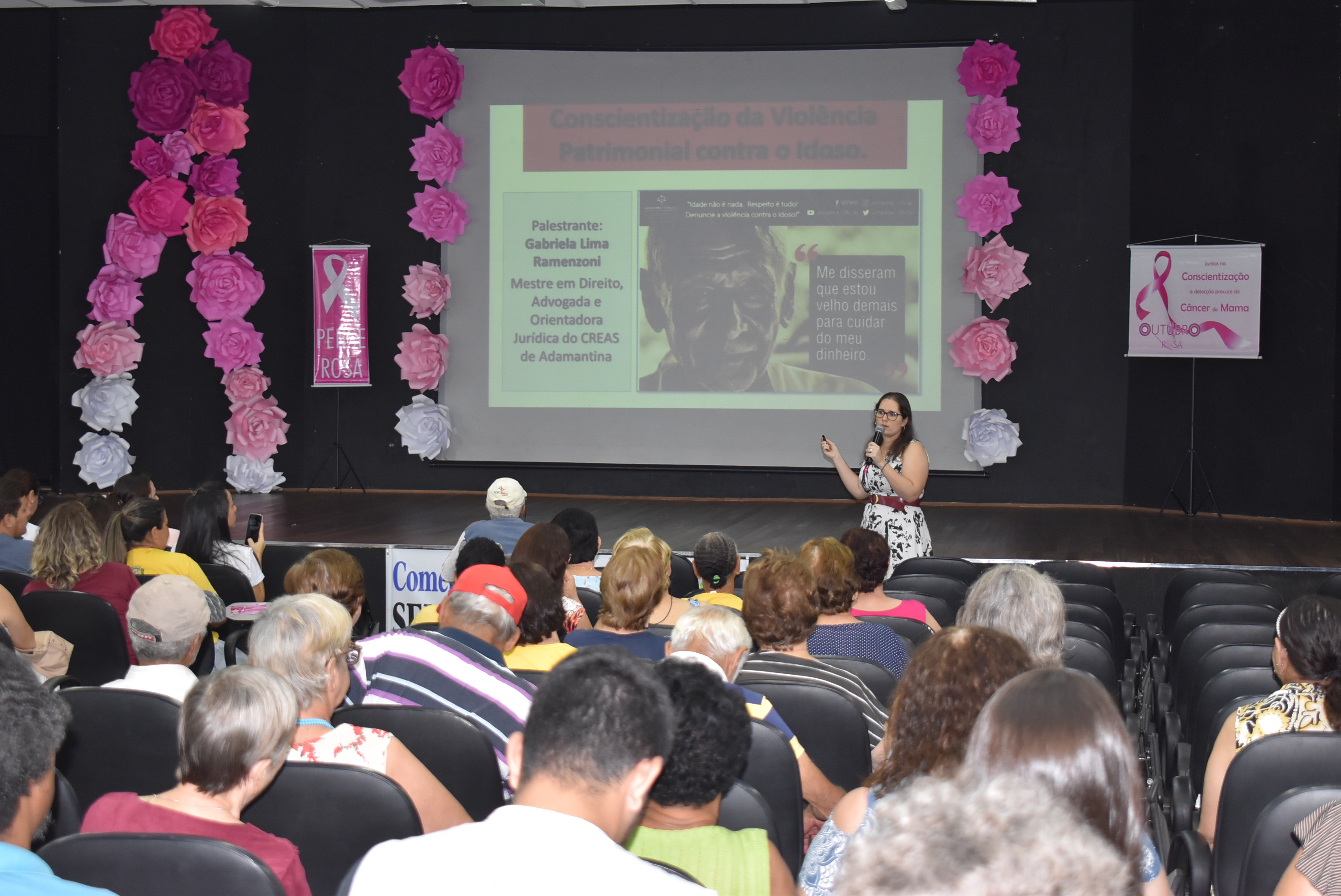 Semana do Idoso em Adamantina promove conscientização sobre violência patrimonial e Outubro Rosa