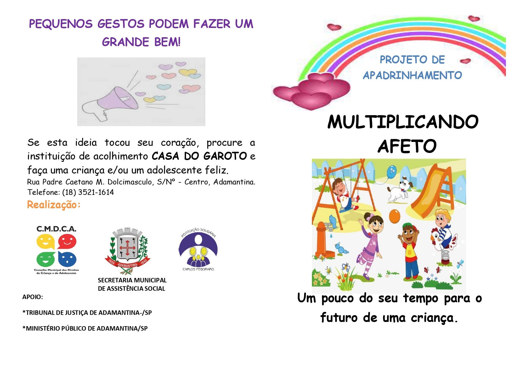 Secretaria de Assistência Social de Adamantina Promove lançamento do Projeto de Apadrinhamento Familiar “Multiplicando Afeto”