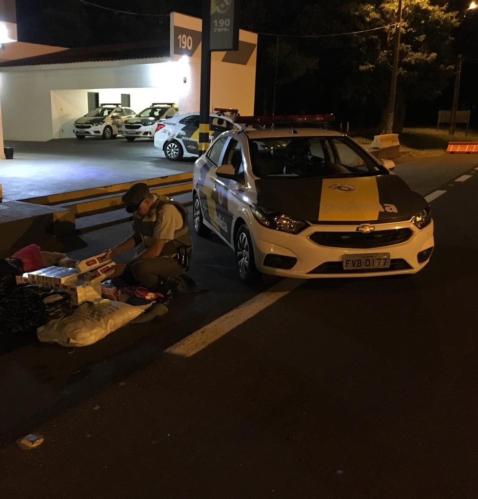 Polícia Rodoviária faz apreensão de material contrabandeado do Paraguai sem nota fiscal
