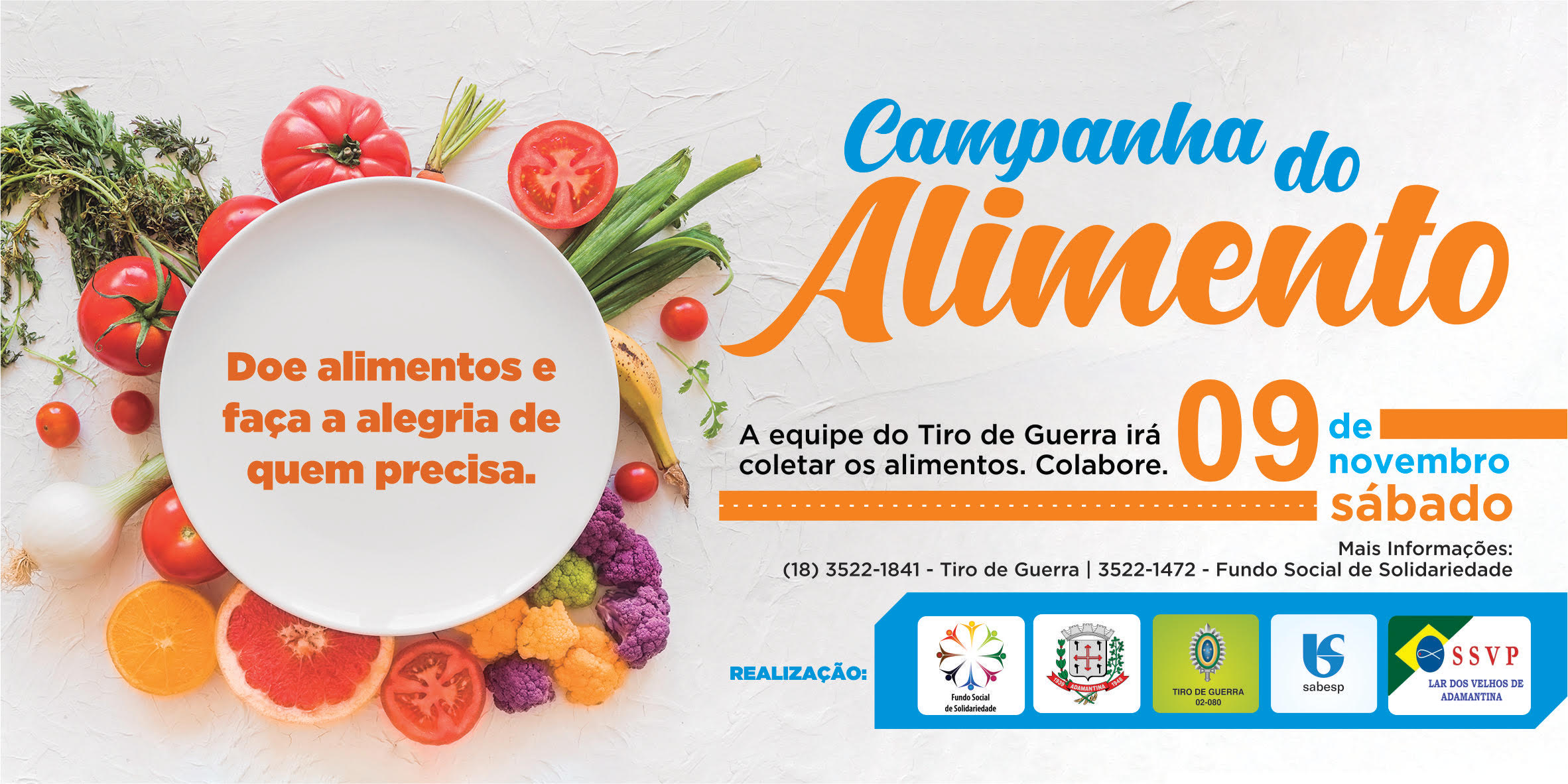 Fundo Social de Solidariedade de Adamantina em parceria com o Lar dos Velhos, realiza Campanha do Alimento 2019