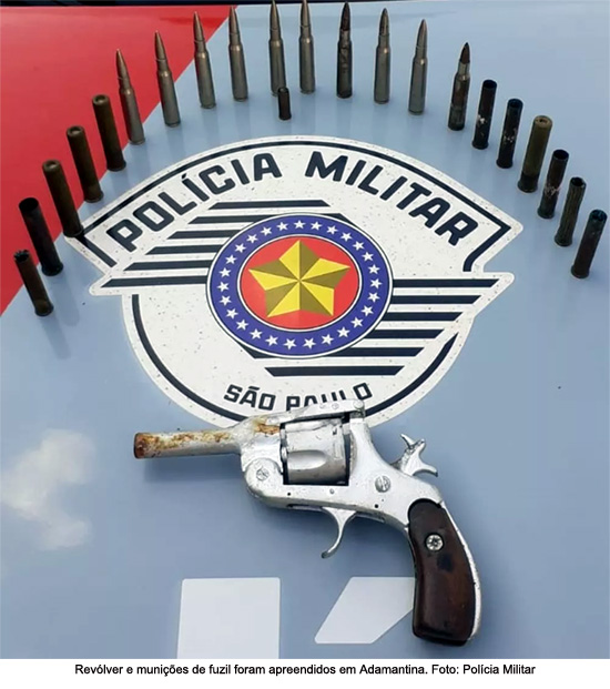 Após denúncia anônima, militares apreendem revólver e munições de fuzil em fazenda de Adamantina
