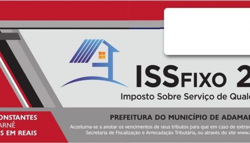 Distribuição de carnês de ISS e Alvará de 2020 tem início dia 17 de janeiro