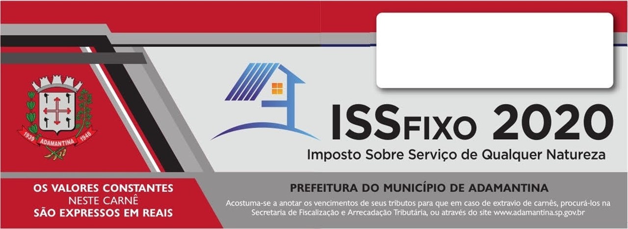 Distribuição de carnês de ISS e Alvará de 2020 tem início dia 17 de janeiro