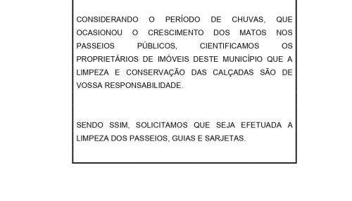 Secretaria de Fiscalização e Arrecadação Tributária alerta proprietários de imóveis para limpeza