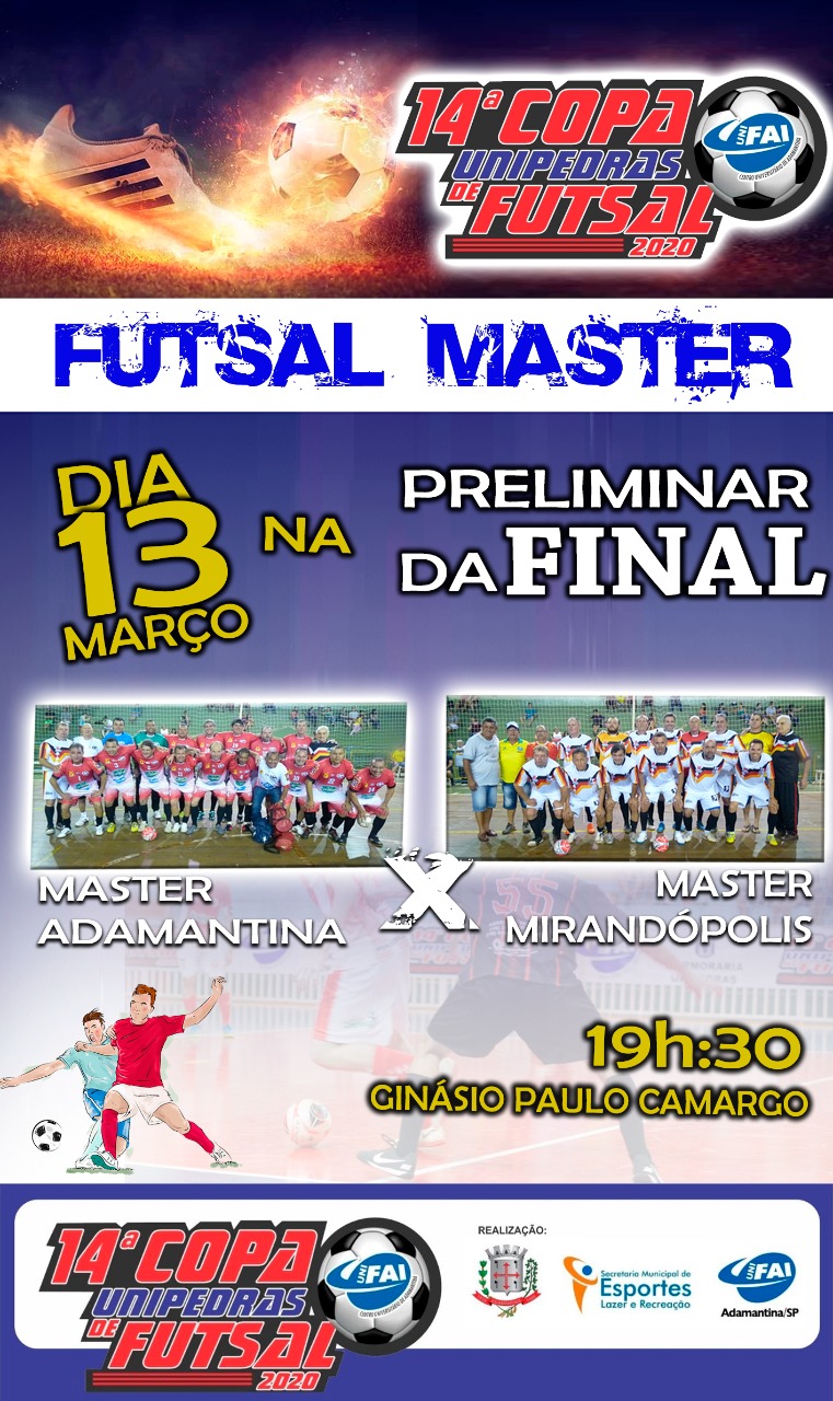 Master de Adamantina e Master de Mirandópolis, disputam o troféu Antônio Libarino Bassan antes da final da Copa Unipedras/Unifai 2020