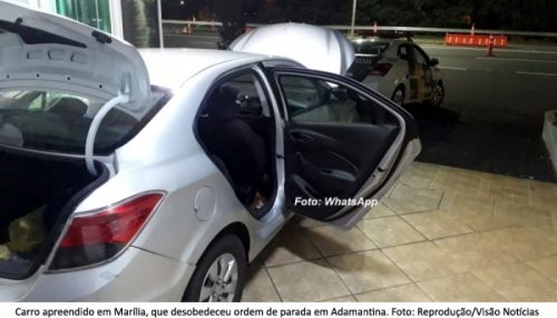 Veículos não respeitam ordem de parada em Adamantina e são interceptados em Marília e Bauru com drogas