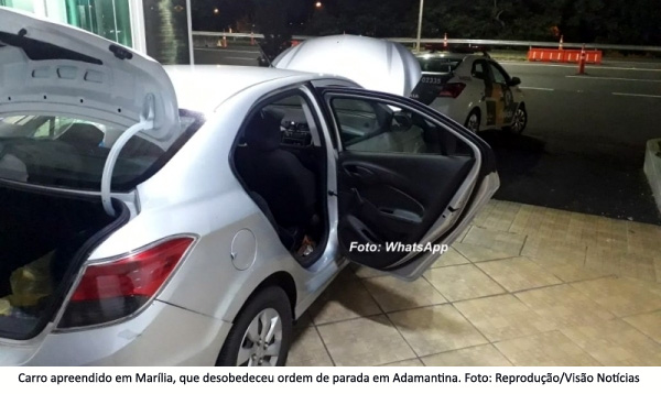 Veículos não respeitam ordem de parada em Adamantina e são interceptados em Marília e Bauru com drogas