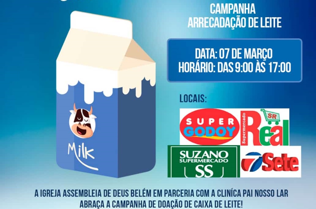 Igreja Assembleia de Deus Belém, de Adamantina, realiza ações para arrecadar leite para a Clínica Pai Nosso Lar