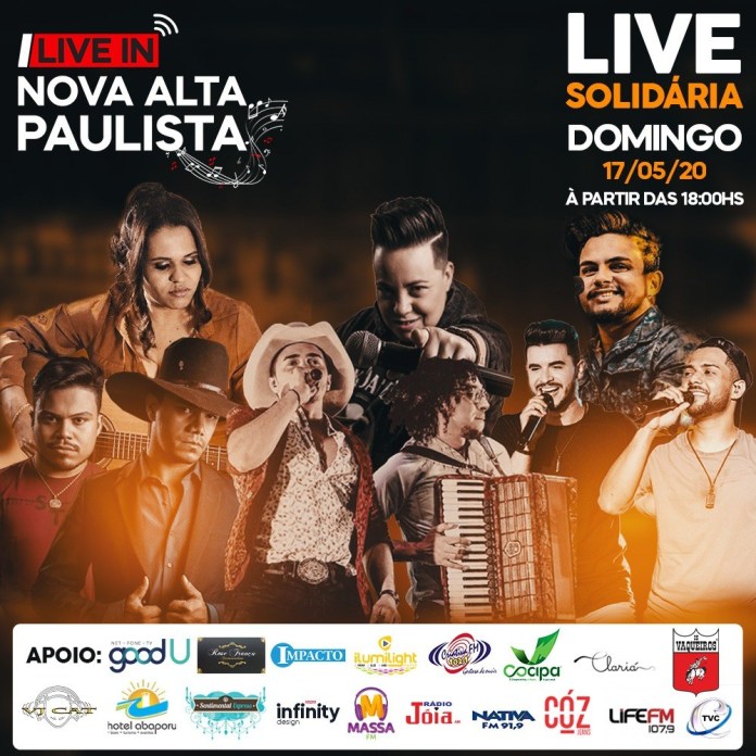 ‘Live In Nova Alta Paulista’ será transmitida pelo Facebook e YouTube