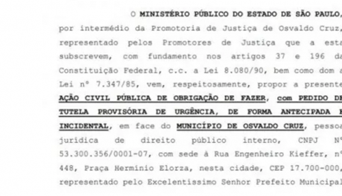 Ministério Público de OC processa Município por descumprimento de decreto estadual da pandemia e exige aperto na fiscalização