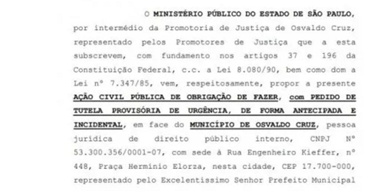 Ministério Público de OC processa Município por descumprimento de decreto estadual da pandemia e exige aperto na fiscalização