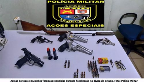 Fiscalização do Baep em Pauliceia resulta na apreensão de armas de fogo e munições