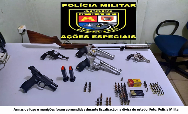 Fiscalização do Baep em Pauliceia resulta na apreensão de armas de fogo e munições