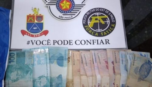 Menor adquire R$ 1 mil em notas falsas e é flagrado pela Força Tática em Flórida Paulista