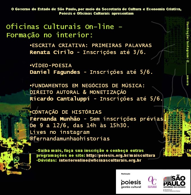 Oficinas culturais virtuais estão com inscrições abertas em Adamantina