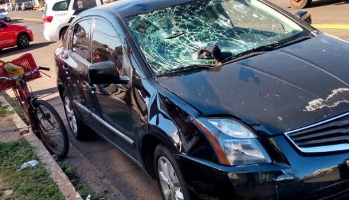 Idoso fica ferido após acidente entre carro e bicicleta