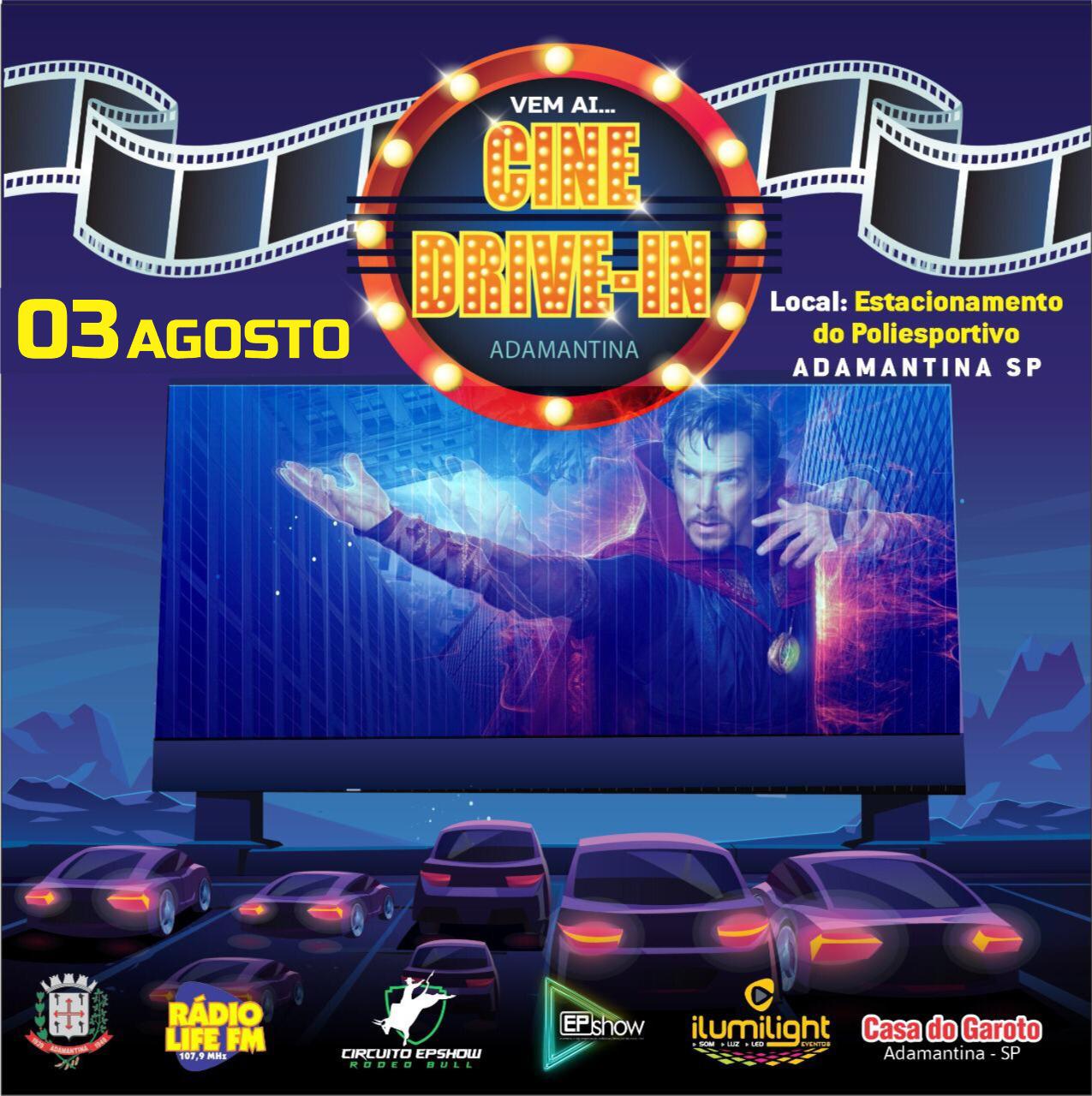 Está chegando em Adamantina o Cine Drive In no Poliesportivo