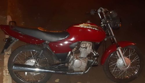 Moto furtada é recuperada pela Polícia Militar de Adamantina
