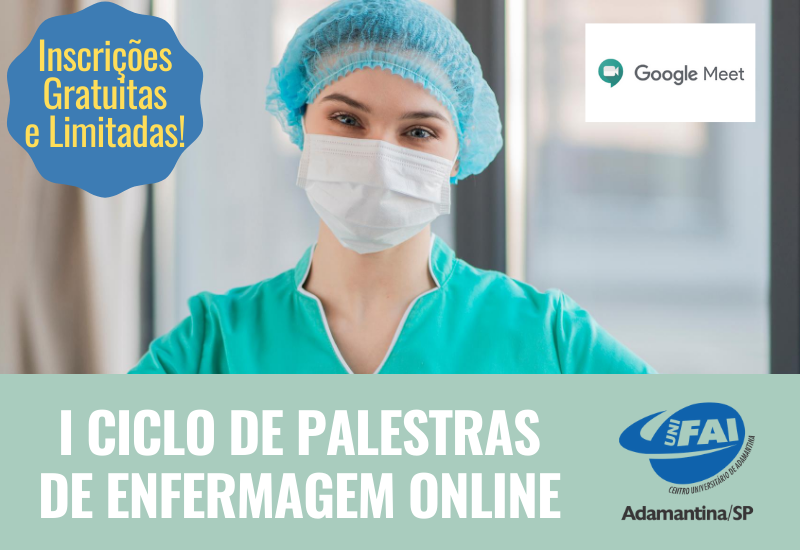 Enfermagem promove I Ciclo de Palestras On-line dias 3, 5 e 7 de agosto