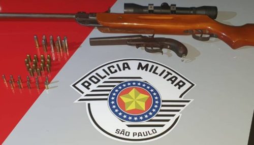 Polícia Militar prende homem em Paulicéia por posse ilegal de arma de fogo e Maria da Penha