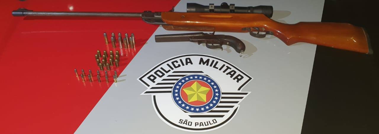 Polícia Militar prende homem em Paulicéia por posse ilegal de arma de fogo e Maria da Penha